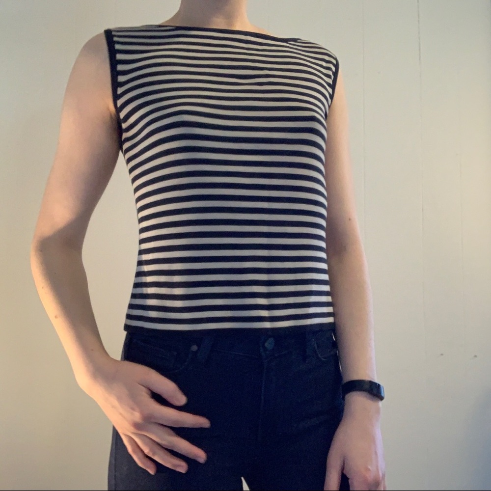 100% Silk Striped Stretchy Top